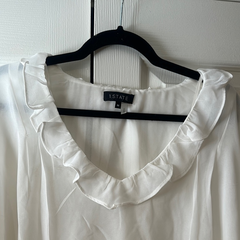 1. State White Ruffle Blouse - Picture 3 of 5
